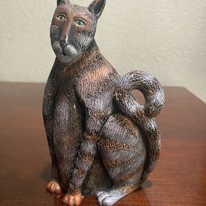 Vintage, Marsha McCarthy Metallic Cat Figurine from the Cats Rule Collection